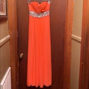 Strapless evening gown